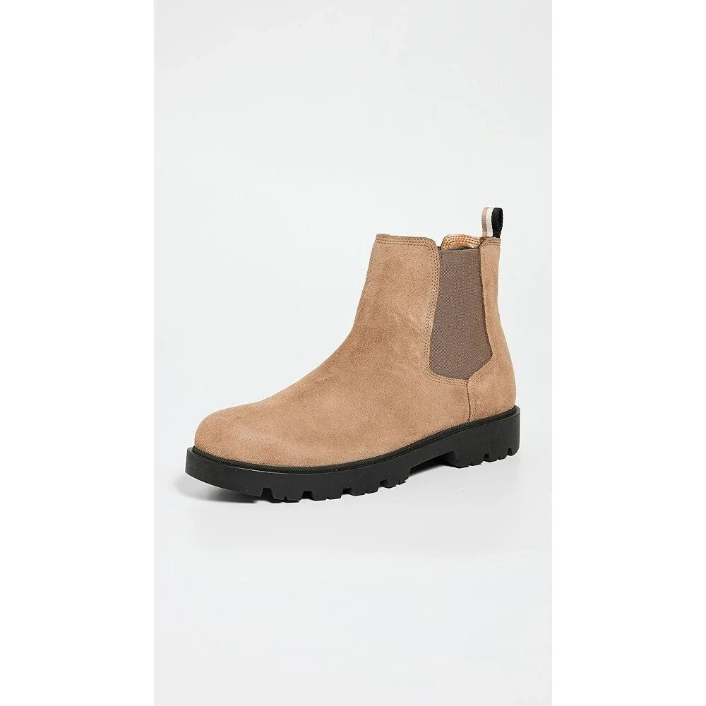 Boss Adley Boots Men's 9 Beige Cowskin Leather Round Toe Ankle Chelsea JOBB1106